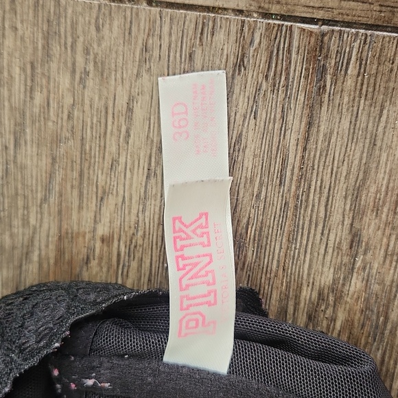 PINK black lace bra 36D - Picture 7 of 8